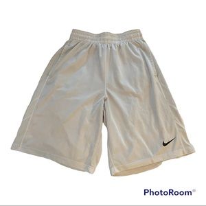 White mens nike shorts, athletic wear, drift, size M